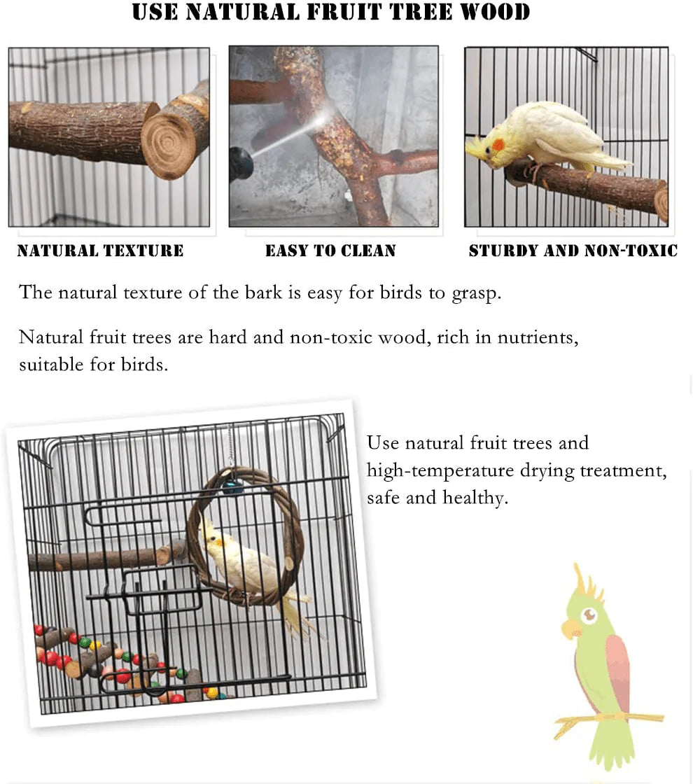 YJJKJ Pet Bird Swing, Parrot Cage Toys, Natural Wooden Swing Toys for Parakeet Cockatoo Cockatiel Conure Lovebirds Canaries Little Macaw African Parrot Animals & Pet Supplies > Pet Supplies > Bird Supplies > Bird Cage Accessories YJJKJ   