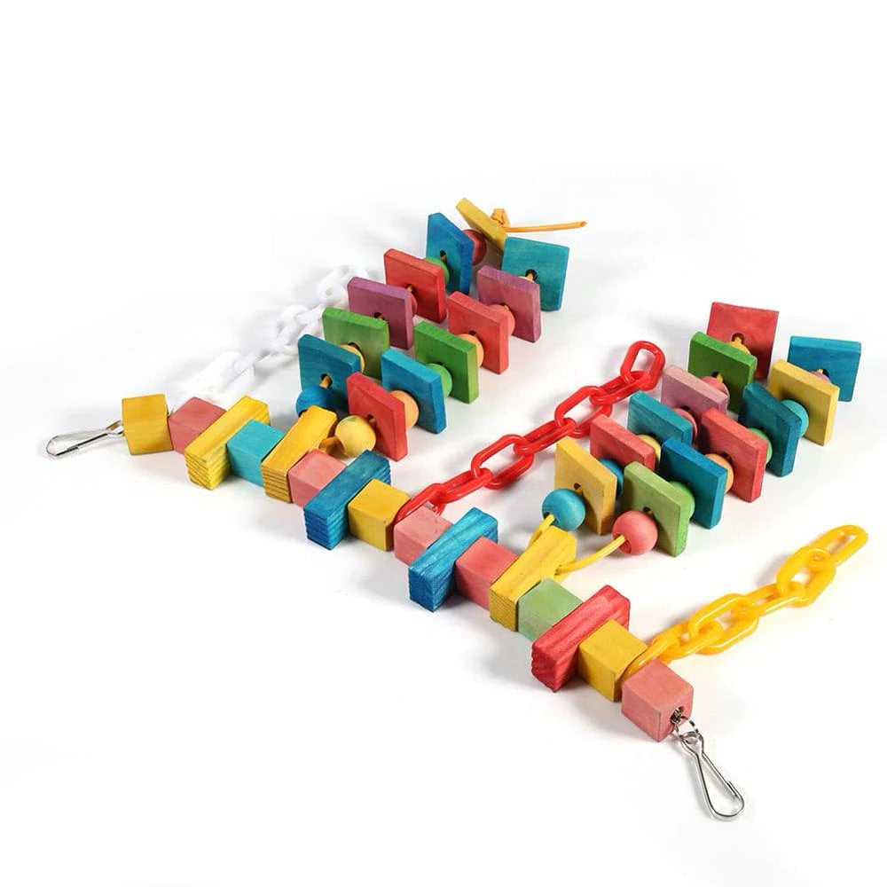 YLSHRF Birds Chewing Toys,Colorful Parrot Cage Wood Chew Bite Toys Pet Bird Hanging Swing Scratcher Perch, Birds Wood Chewing Toys Animals & Pet Supplies > Pet Supplies > Bird Supplies > Bird Toys YLSHRF   