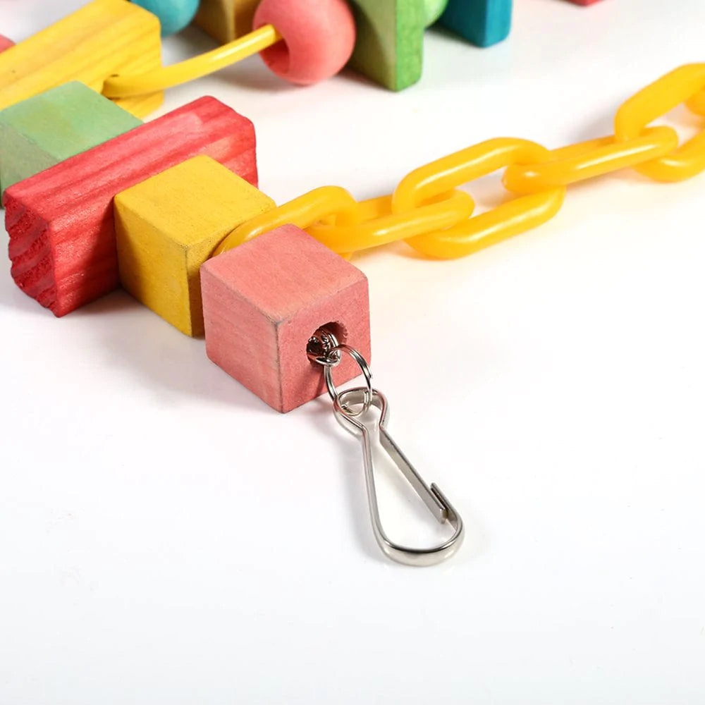 YLSHRF Birds Chewing Toys,Colorful Parrot Cage Wood Chew Bite Toys Pet Bird Hanging Swing Scratcher Perch, Birds Wood Chewing Toys Animals & Pet Supplies > Pet Supplies > Bird Supplies > Bird Toys YLSHRF   