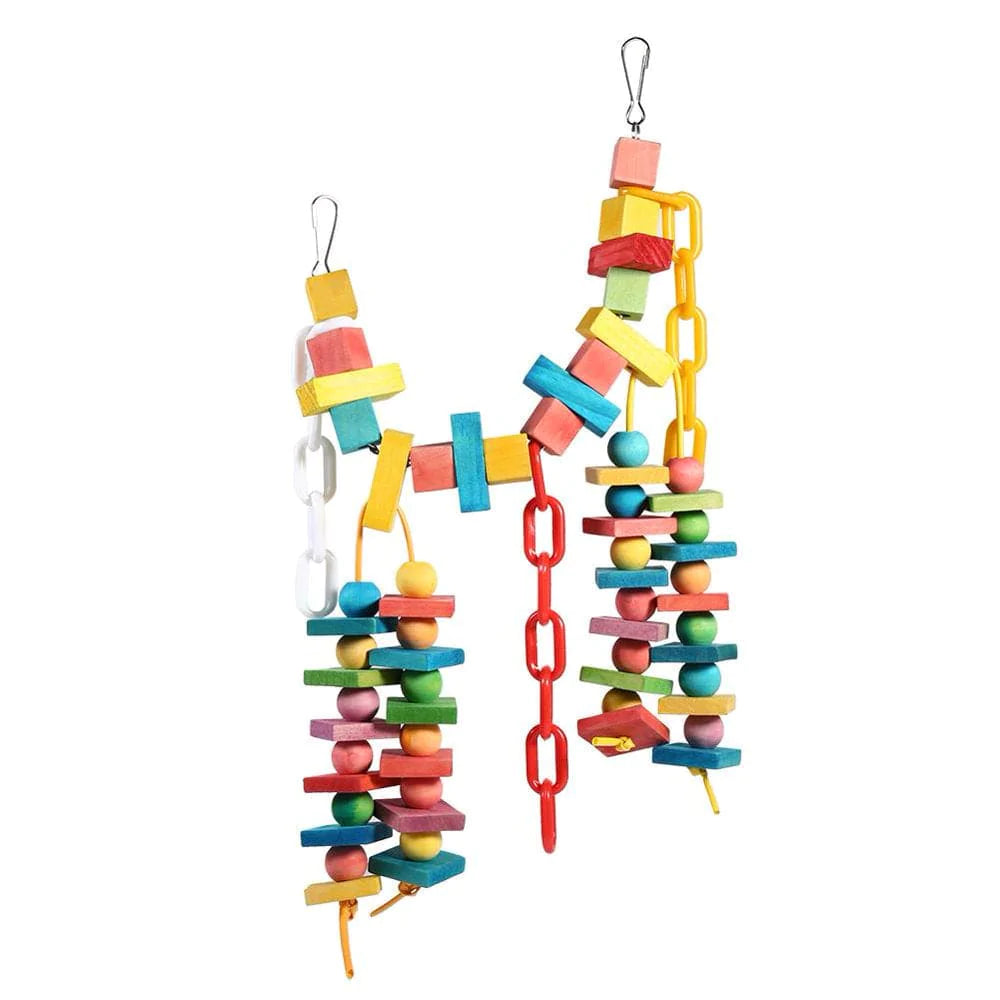 YLSHRF Birds Chewing Toys,Colorful Parrot Cage Wood Chew Bite Toys Pet Bird Hanging Swing Scratcher Perch, Birds Wood Chewing Toys Animals & Pet Supplies > Pet Supplies > Bird Supplies > Bird Toys YLSHRF   