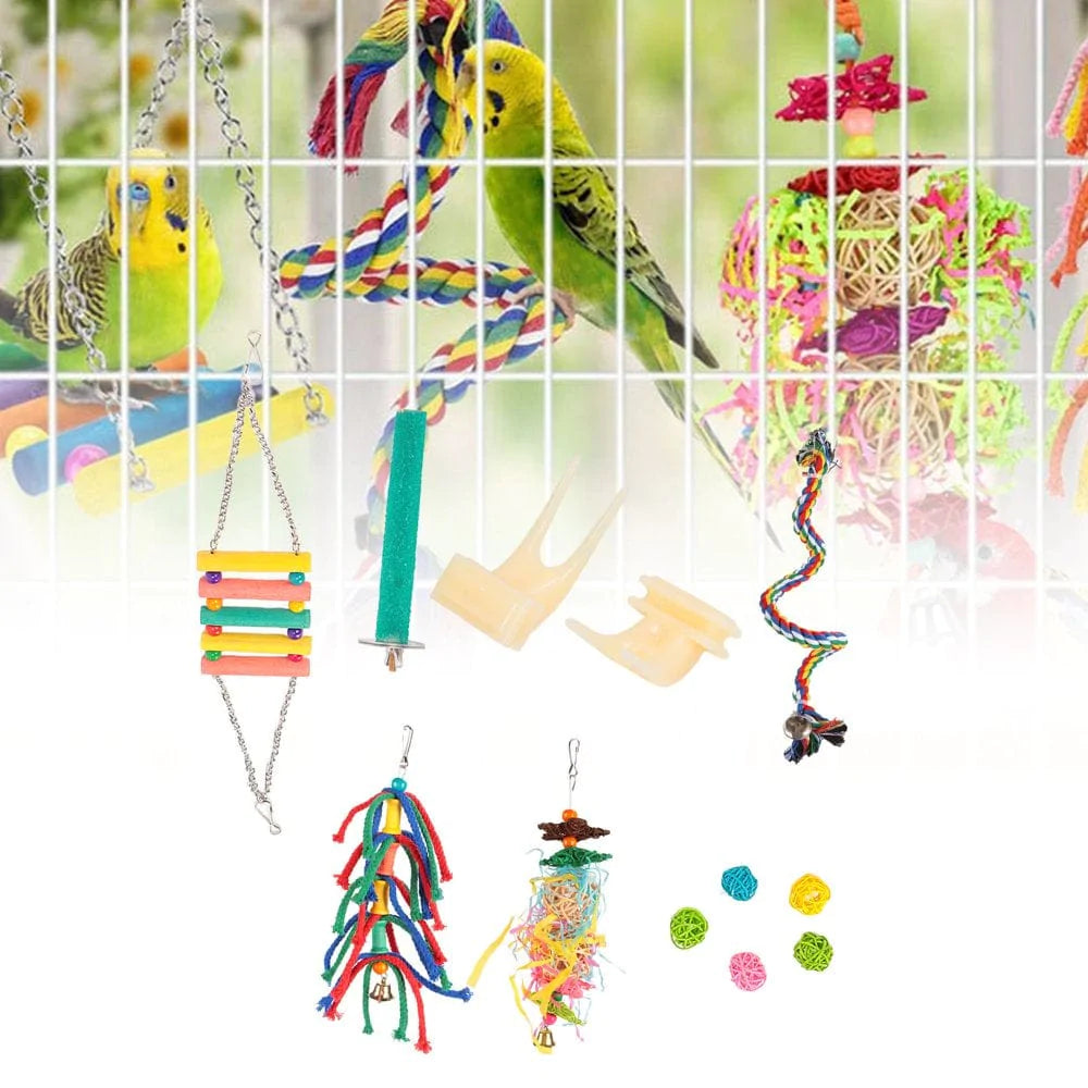 Ymiko Swing Toys, Swing Climbing Ladders Toy, Swing Toys Natural Attractive Safe Eliminate Boredom Bird Perch Stand Chewing Toys for Birds Animals & Pet Supplies > Pet Supplies > Bird Supplies > Bird Ladders & Perches Ymiko   