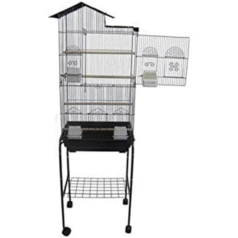 YML 1754-4724BLK Bar Spacing Villa Top Bird Cage with Stand&#44; Black Animals & Pet Supplies > Pet Supplies > Bird Supplies > Bird Cages & Stands YML   