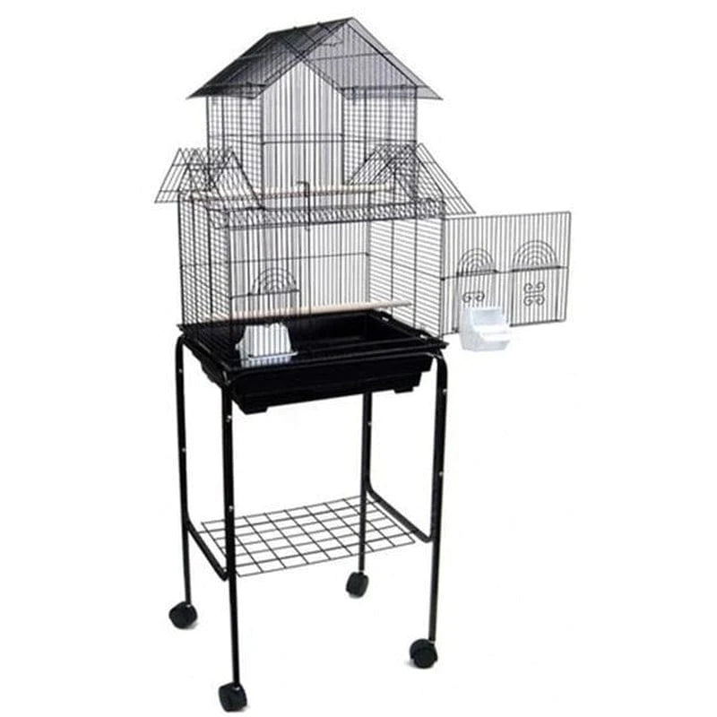 YML 5844-4814BLK Pagoda Small Bird Cage with Stand in Black Animals & Pet Supplies > Pet Supplies > Bird Supplies > Bird Cages & Stands YML Cage with Stand Black 