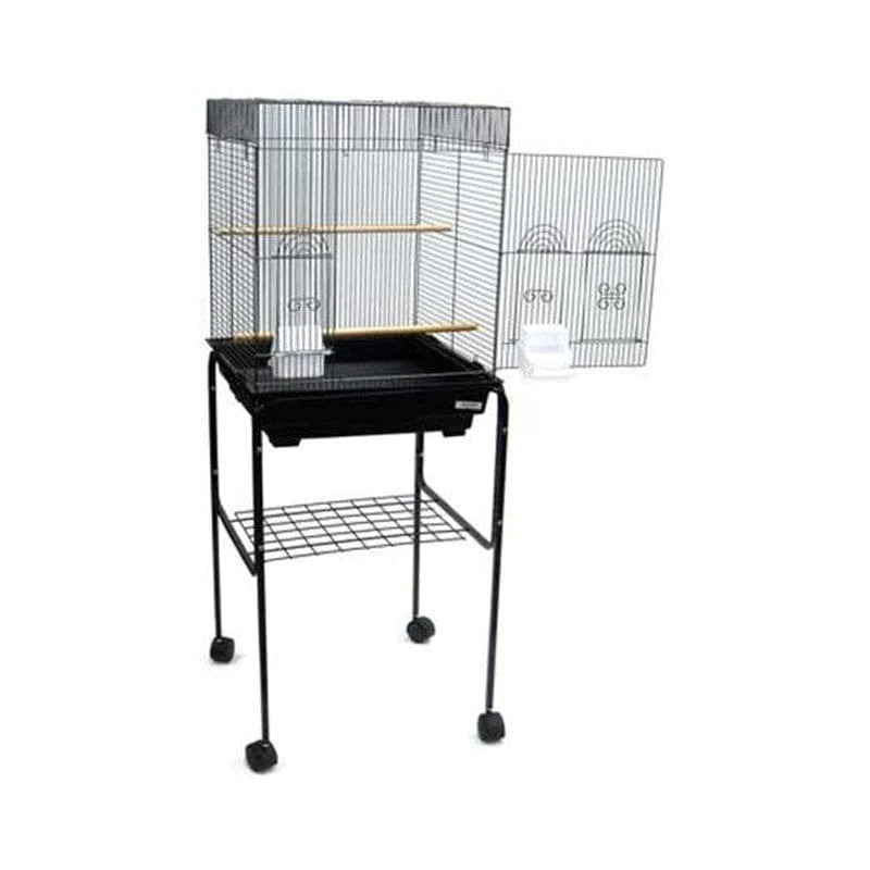 YML 5924-4814BLK Flat Top Small Bird Cage with Black Stand in Black Animals & Pet Supplies > Pet Supplies > Bird Supplies > Bird Cages & Stands YML   