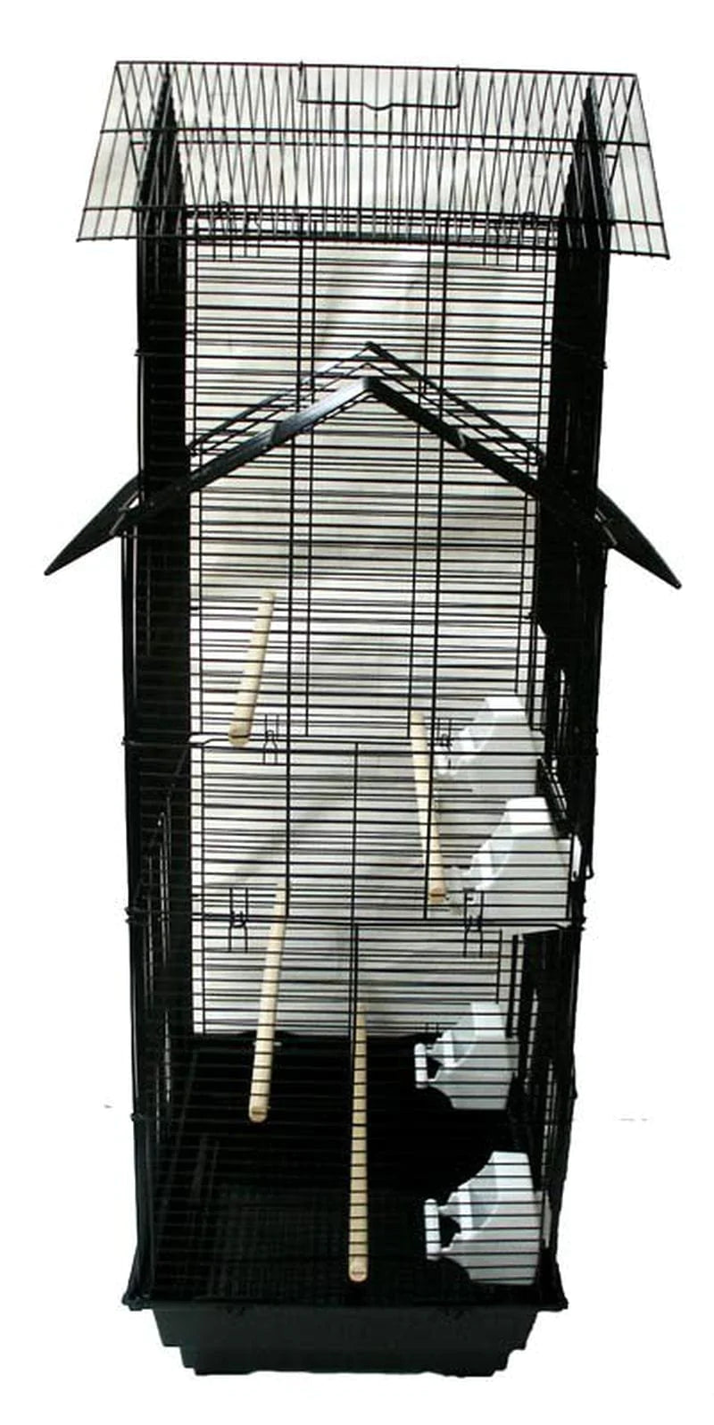 YML 6844_4814BLK 3/8" Bar Spacing Tall Pagoda Top Bird Cage with Stand, 18" X 14"/Small, Black Animals & Pet Supplies > Pet Supplies > Bird Supplies > Bird Cages & Stands YML Group Inc.   