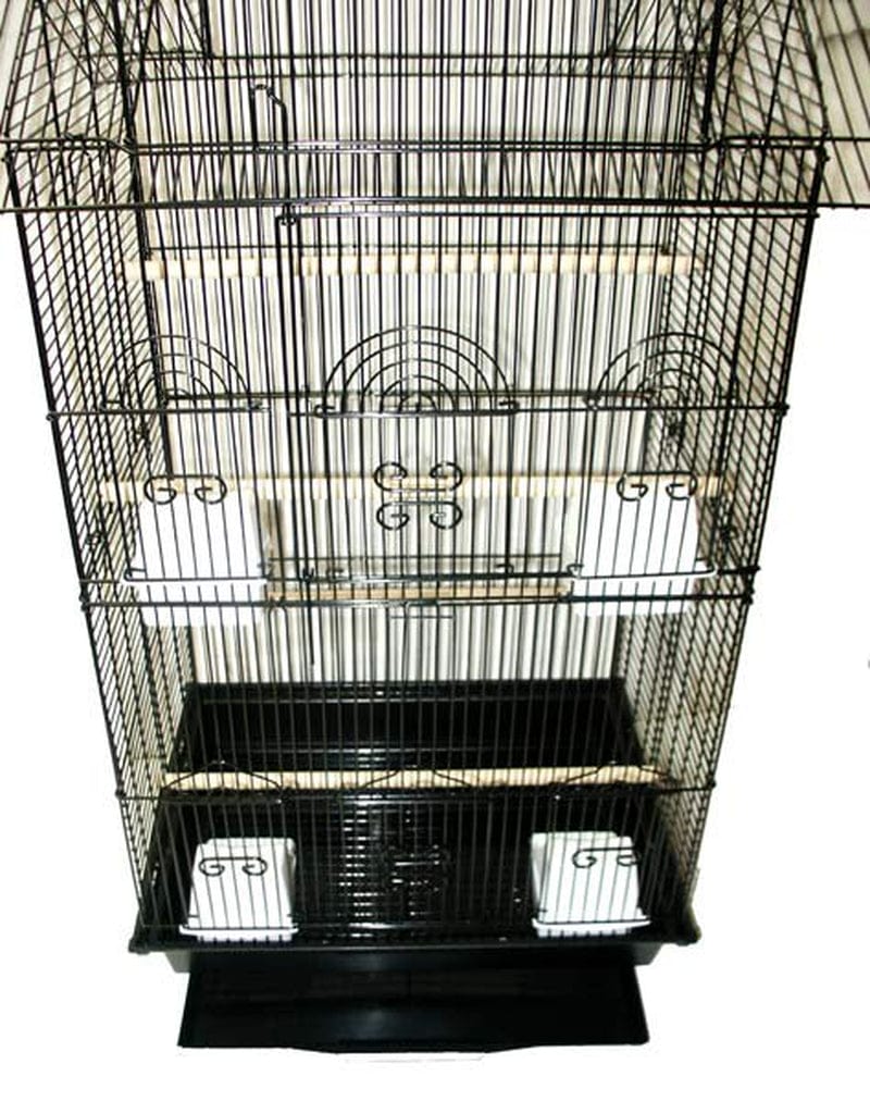 YML 6844_4814BLK 3/8" Bar Spacing Tall Pagoda Top Bird Cage with Stand, 18" X 14"/Small, Black Animals & Pet Supplies > Pet Supplies > Bird Supplies > Bird Cages & Stands YML Group Inc.   