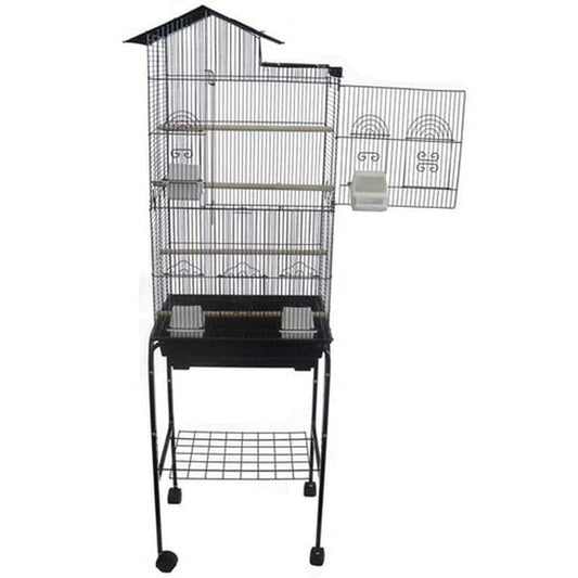 YML 6894_4814BLK 3/8" Bar Spacing Tall Villa Top Bird Cage with Stand, 18" X 14"/Small Animals & Pet Supplies > Pet Supplies > Bird Supplies > Bird Cages & Stands YML Group Inc.   