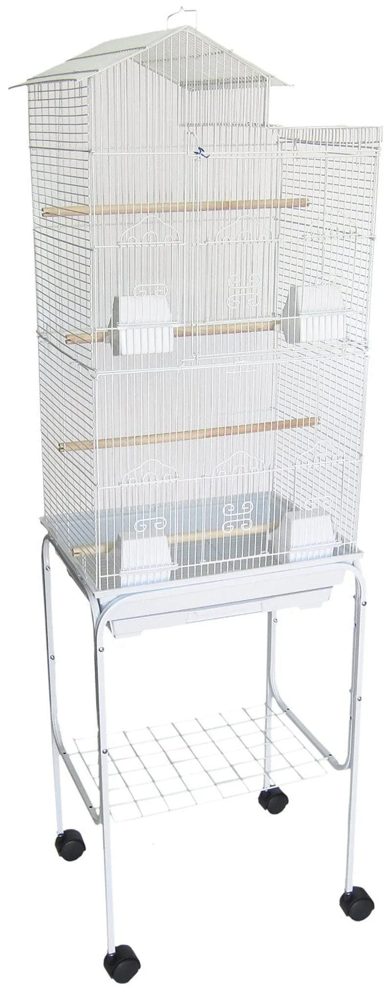 YML 6894_4814WHT 3/8" Bar Spacing Tall Villa Top Bird Cage with Stand, 18" X 14"/Small Animals & Pet Supplies > Pet Supplies > Bird Supplies > Bird Cages & Stands YML Group Inc.   