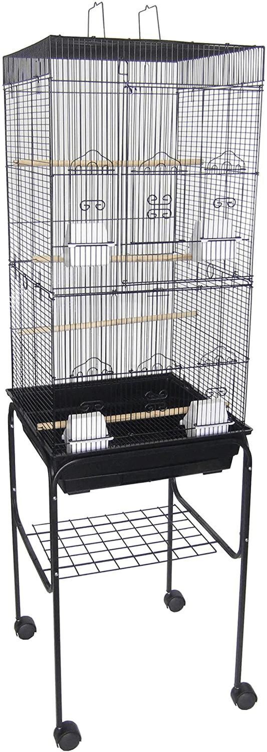 YML 6924 3/8" Bar Spacing Tall Flat Top Bird Cage with Stand Animals & Pet Supplies > Pet Supplies > Bird Supplies > Bird Cages & Stands YML   
