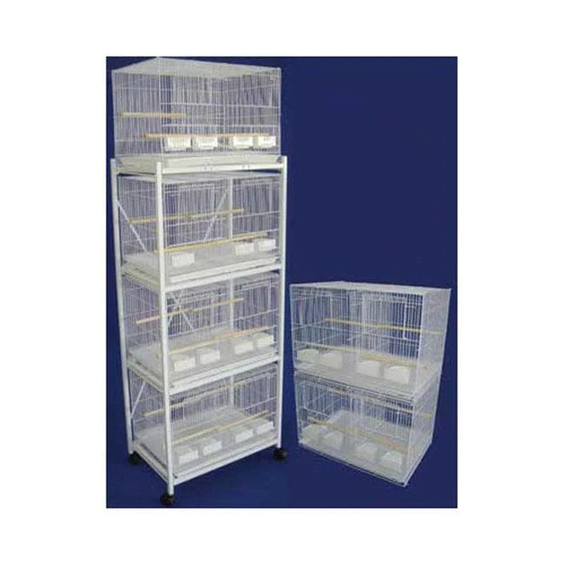 YML 6X2434Blk and 1X 4134BLK Six Small Bird Breeding Cages with Divider and One 4 Tier Stand in Black Animals & Pet Supplies > Pet Supplies > Bird Supplies > Bird Cages & Stands YML White  