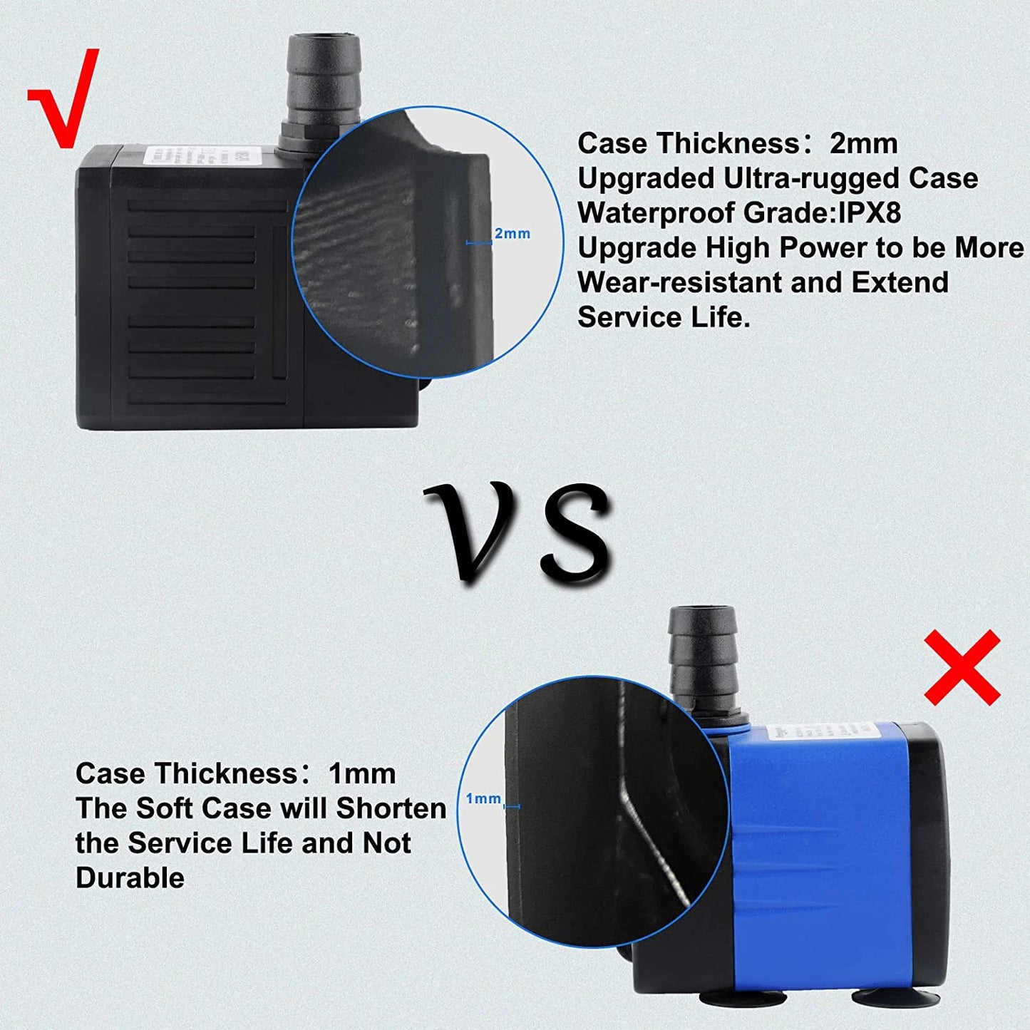 Yochaqute Aquarium Submersible Water Pump: 550GPH 30W Quiet Mini Adjustable with 6Ft Power Cord for Hydroponics | Garden Waterfall | Pond | Fish Tank | Fountain  Yochaqute   