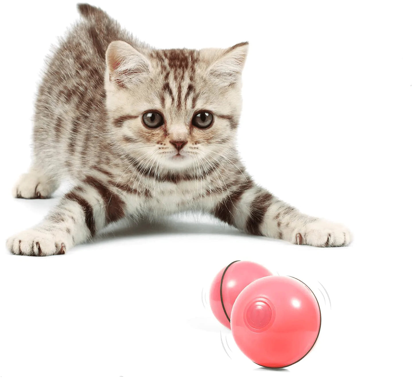 YOFUN Smart Interactive Cat Toy - Newest Version 360 Degree Self Rotating Ball, USB Rechargeable Pet Toy, Build-In Spinning Led Light, Stimulate Hunting Instinct for Your Kitty Animals & Pet Supplies > Pet Supplies > Cat Supplies > Cat Toys Y YOFUN Pink  