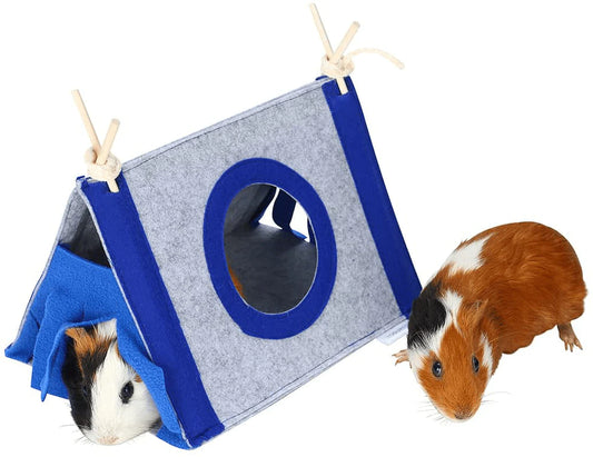 YOGURTCK Guinea Pig Hideout, Hamster Tunnel Tent House, Small Animals Hideaway Toys Playing Sleeping Resting Warm Nest Habitats Cage Supplies - Blue Animals & Pet Supplies > Pet Supplies > Small Animal Supplies > Small Animal Habitat Accessories YOGURTCK   