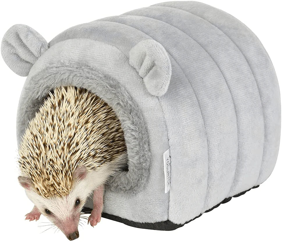 YOGURTCK Hamster Hedgehog Guinea Pig Cave Bed Nest Hideout, Small Animals Cage Supplies Warm House - Gray