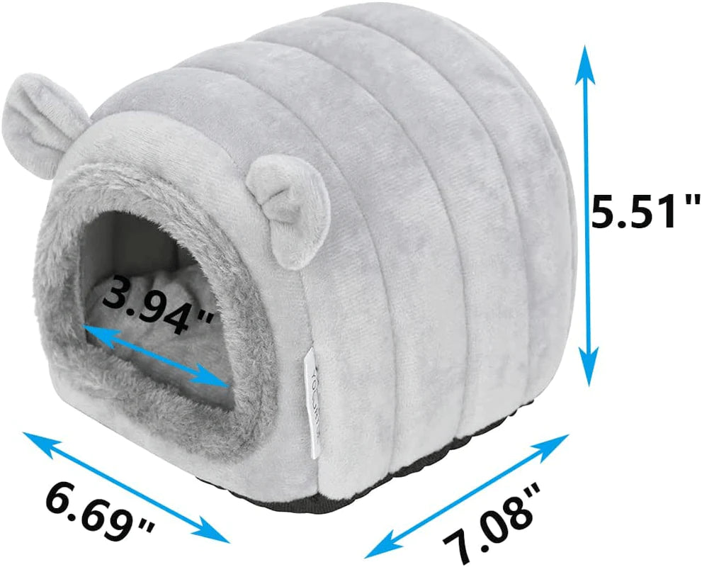 YOGURTCK Hamster Hedgehog Guinea Pig Cave Bed Nest Hideout, Small Animals Cage Supplies Warm House - Gray Animals & Pet Supplies > Pet Supplies > Small Animal Supplies > Small Animal Habitat Accessories YOGURTCK   