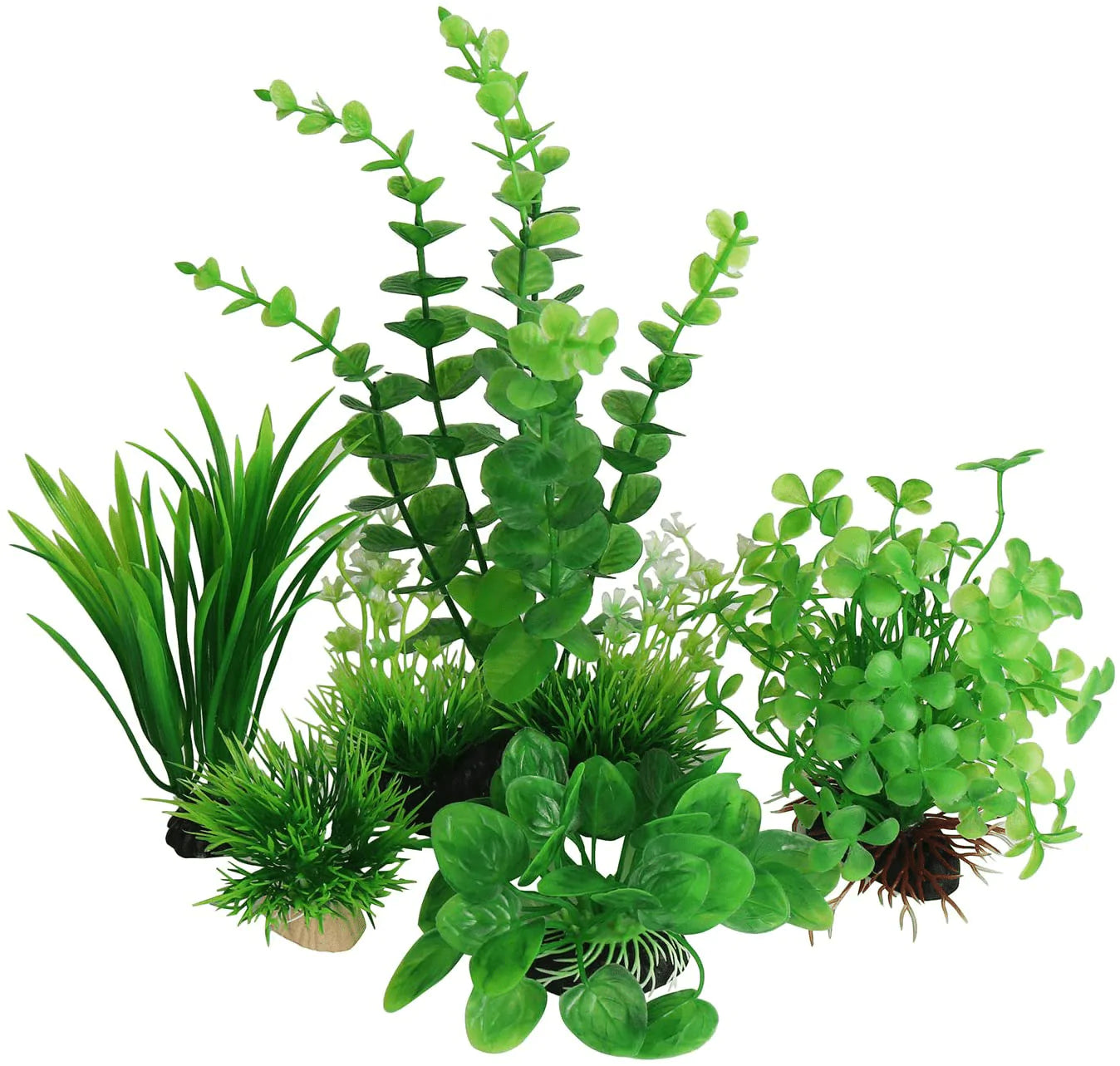 YOJOE Aquarium Plants Aquarium Decor Plastic Plants Fish Tank Decoration Aquarium Plant Set Green Plants, Aquarium Green Plants Set 5 Pieces Animals & Pet Supplies > Pet Supplies > Fish Supplies > Aquarium Decor YOJOE   