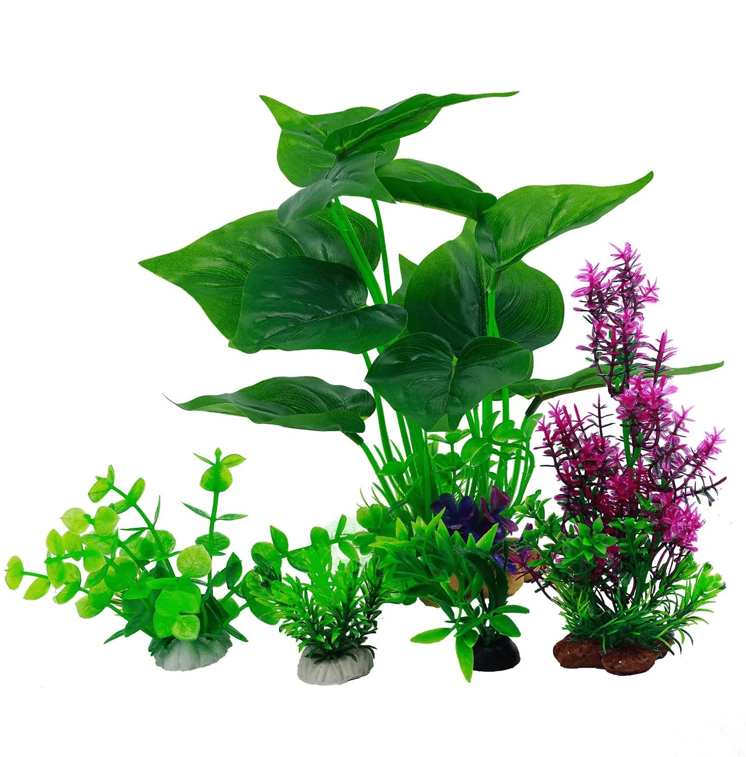YOJOE Aquarium Plants Aquarium Decor Plastic Plants Fish Tank Decoration Aquarium Plant Set Green Plants, Aquarium Green Plants Set 5 Pieces Animals & Pet Supplies > Pet Supplies > Fish Supplies > Aquarium Decor YOJOE Water Banyan Set 5 pieces  