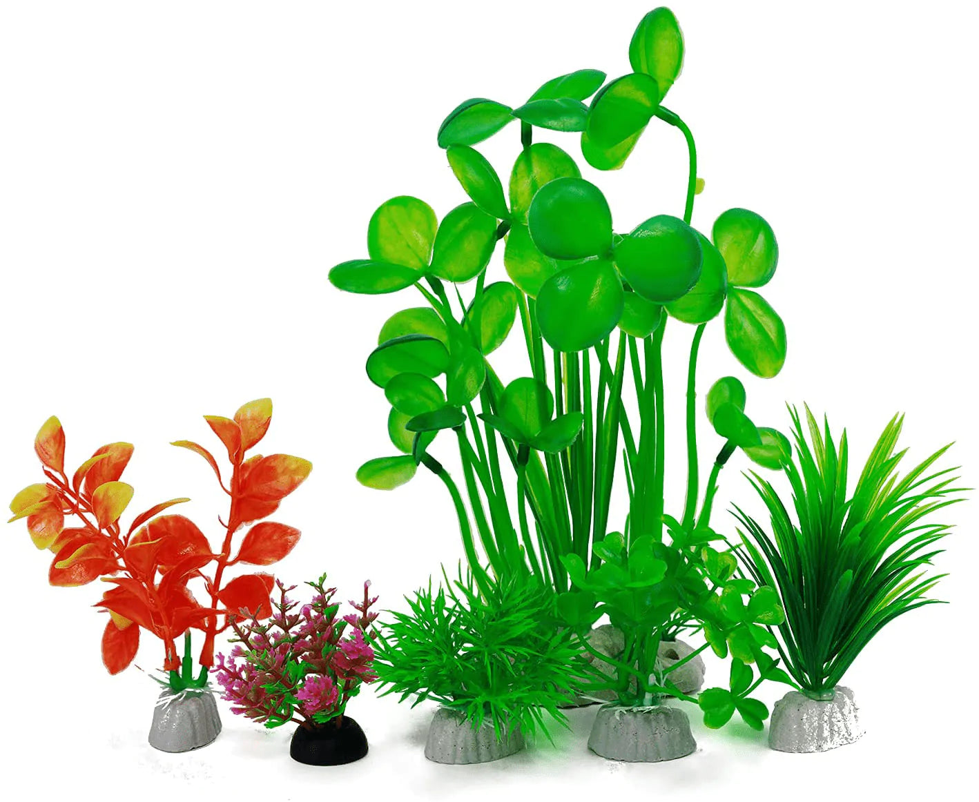 YOJOE Aquarium Plants Aquarium Decor Plastic Plants Fish Tank Decoration Aquarium Plant Set Green Plants, Aquarium Green Plants Set 5 Pieces Animals & Pet Supplies > Pet Supplies > Fish Supplies > Aquarium Decor YOJOE Clover Set 6 pieces  
