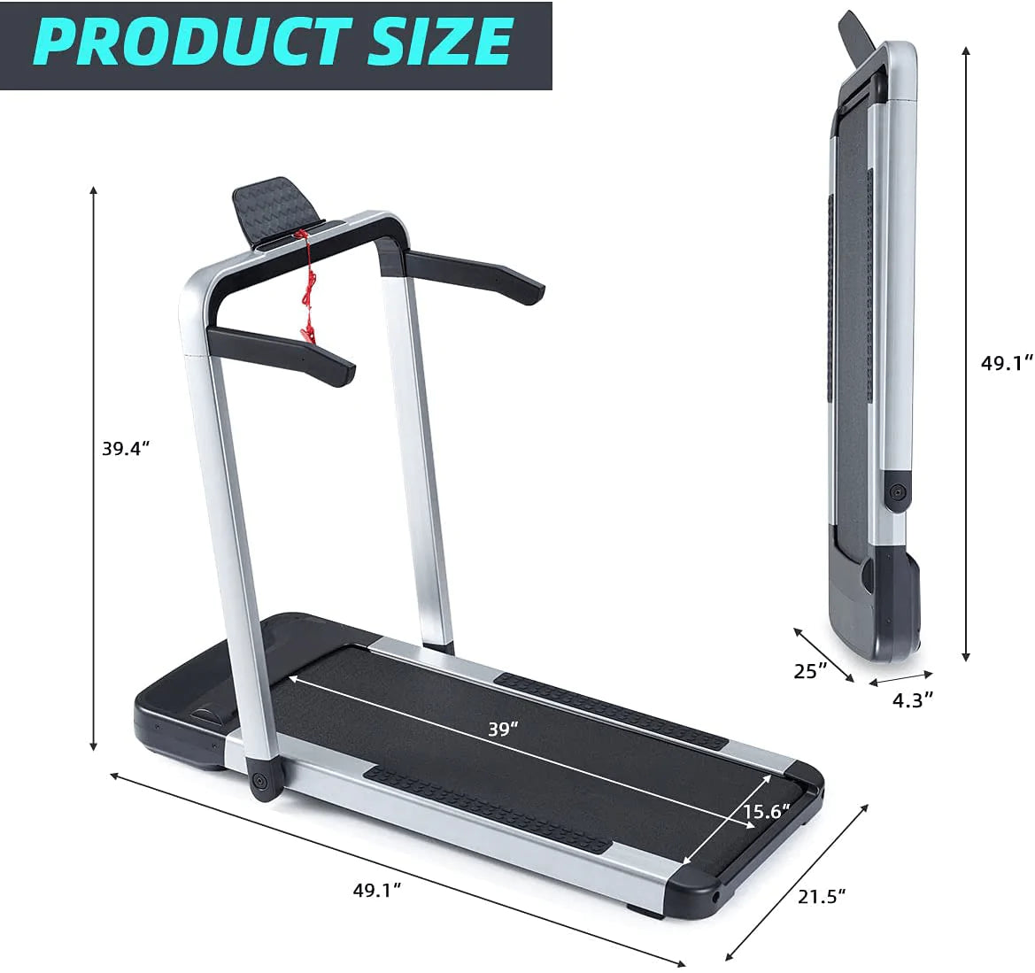 YOLENY Treadmill with App to Record Data, Run,Walk Folding Home Treadmill, 2.25HP Electric Treadmill with Remote Control, Two LCD Monitor Animals & Pet Supplies > Pet Supplies > Dog Supplies > Dog Treadmills YOLENY   