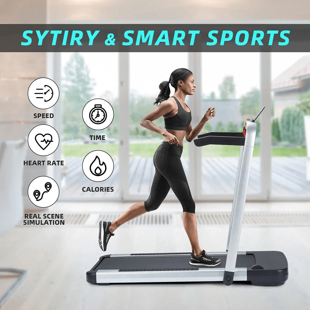 YOLENY Treadmill with App to Record Data, Run,Walk Folding Home Treadmill, 2.25HP Electric Treadmill with Remote Control, Two LCD Monitor Animals & Pet Supplies > Pet Supplies > Dog Supplies > Dog Treadmills YOLENY   