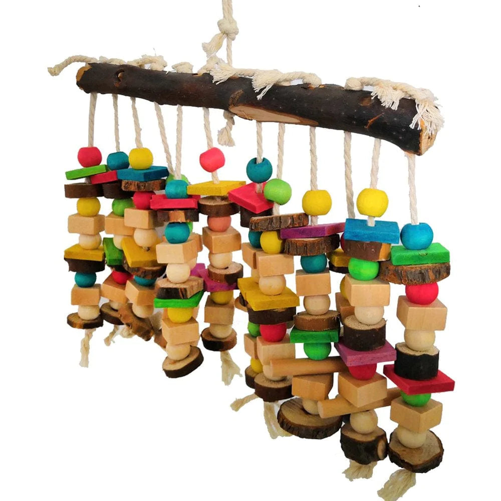 Yoone Big Medium Parrot Building Block Wooden Ladder Stand Perch Bar Bird Rope Pet Toy Animals & Pet Supplies > Pet Supplies > Bird Supplies > Bird Ladders & Perches Yoone   