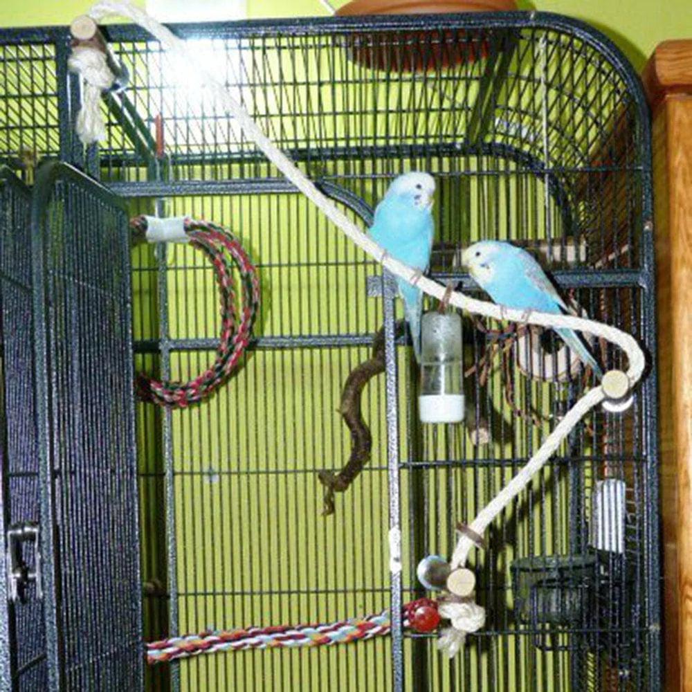 Yoone Pet Bird Parrot Wooden Rope Climbing Hanging Cage Ladder Stand Perch Chew Toy Animals & Pet Supplies > Pet Supplies > Bird Supplies > Bird Ladders & Perches Yoone   