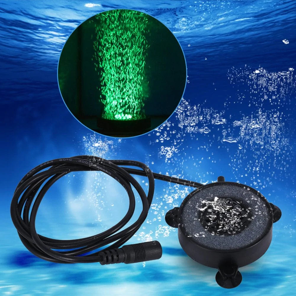 Yosoo 1Pc New Colorful Underwater round Fish Tank Lamp 6 Leds Air Bubbles Aquarium Submersible Light, Fish Tank Lamp, Air Bubble Lamp