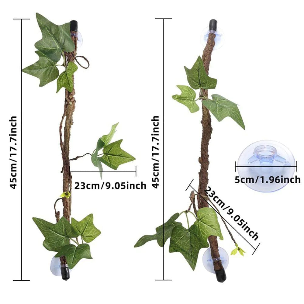 Younar 2Pcs Reptile Corner Branch Vines Plants Flexible Jungle Climbing Vine Habitat Decor Accessories for Climbing Lizard Bearded Dragon Chameleon Lizards Snakes 17.7In Well-Liked Animals & Pet Supplies > Pet Supplies > Small Animal Supplies > Small Animal Habitat Accessories Younar   