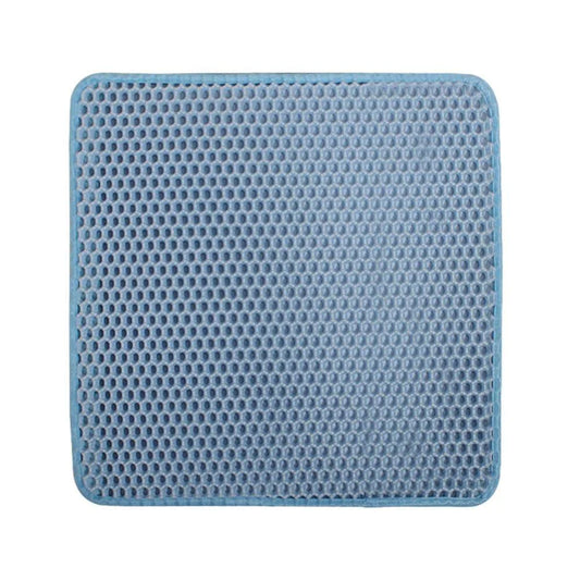 Younar Cat Litter Trapping Mat, Impervious Honeycomb Double Layer Kitty Litter Pad, Nonslip Litter Box Mat Rug, Easy Clean Washable and Floor Carpet Protection Opportune Animals & Pet Supplies > Pet Supplies > Cat Supplies > Cat Litter Box Mats Younar Blue  