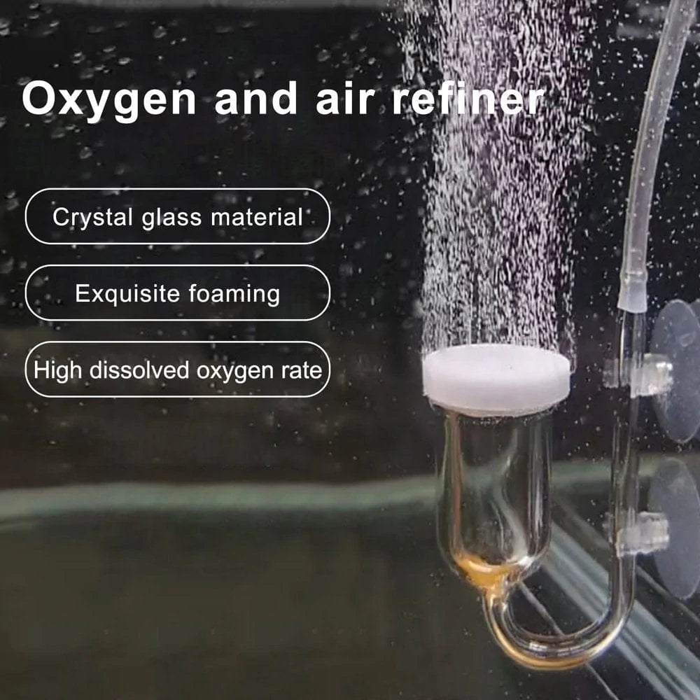 Younar Glass Oxygen Refiner Air Stone Fish Tank Bubble Diffuser Animals & Pet Supplies > Pet Supplies > Fish Supplies > Aquarium Air Stones & Diffusers Younar   