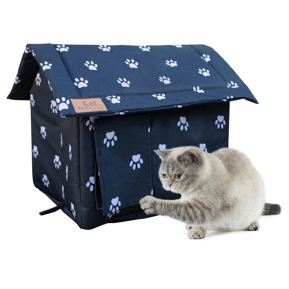 Younar Outdoor Cat Shelter outside Cat Houses for Feral Cats Kitty Shelter with Waterproof Oxford Cloth Warm Pet House for Small Dogs Indoor Outdoor Steady Animals & Pet Supplies > Pet Supplies > Dog Supplies > Dog Houses Younar   
