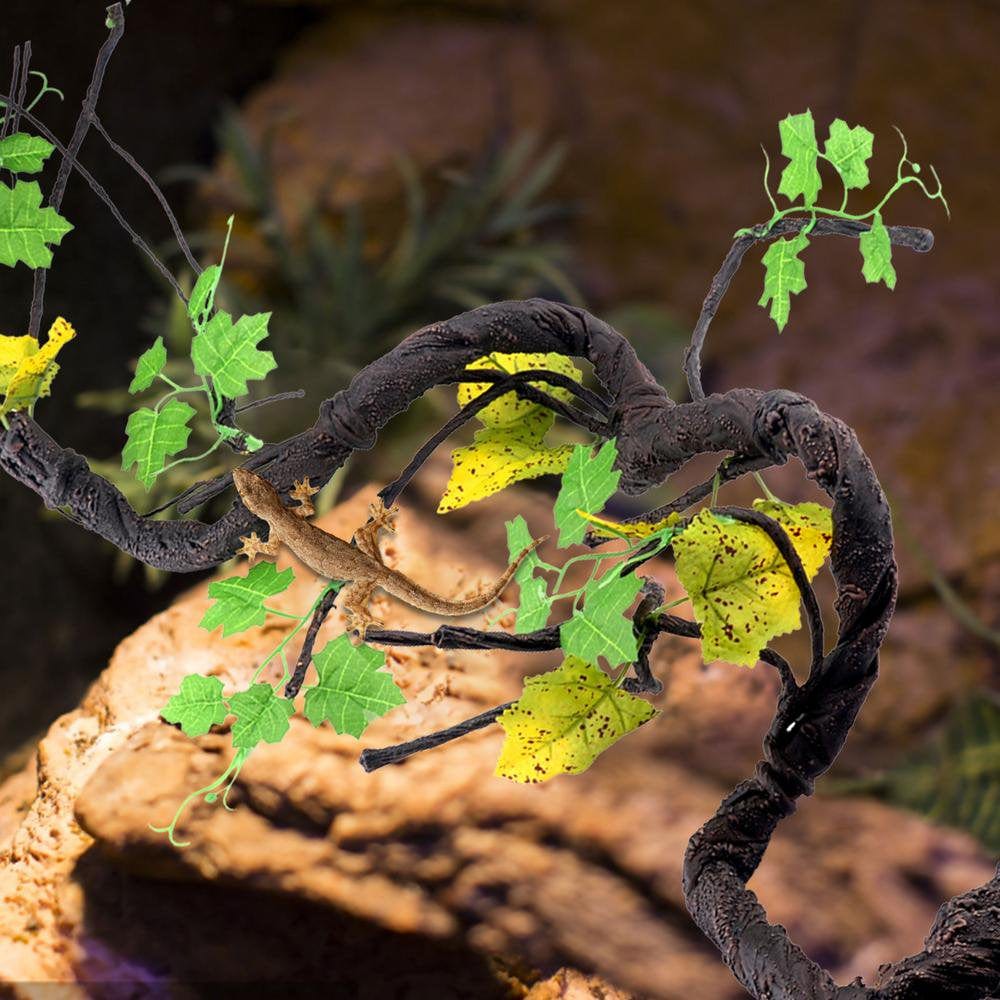 Younar Reptile Climbing Vines Jungle Climbing Branches Habitat Terrarium Plant Decoration Accessories for Climbing Lizard Bearded Dragon Chameleon Lizards Snakes 2 Styles Wondeful