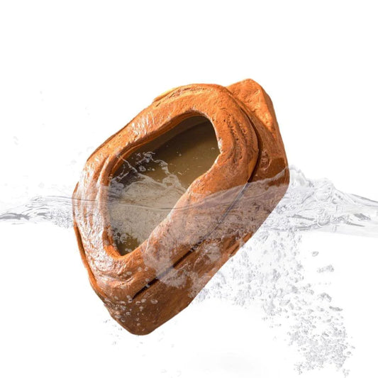 Younar Reptile Water Dish Amphibian Feeding Bowl Resin Natural Look Animals Feeder Suit for Snake Turtle Bearded Dragon as Decor Natural Animals & Pet Supplies > Pet Supplies > Reptile & Amphibian Supplies > Reptile & Amphibian Food Younar   