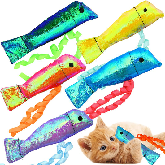 Youngever 15 Pack Crinkle Catnip Cat Toys, Cat Interactive Toys, Catnip Kitten Toys, Crinkle Catnip Fish for Cat, Puppy, Kitty, Kitten, 15 Assorted Colors Animals & Pet Supplies > Pet Supplies > Cat Supplies > Cat Toys Youngever LLC   