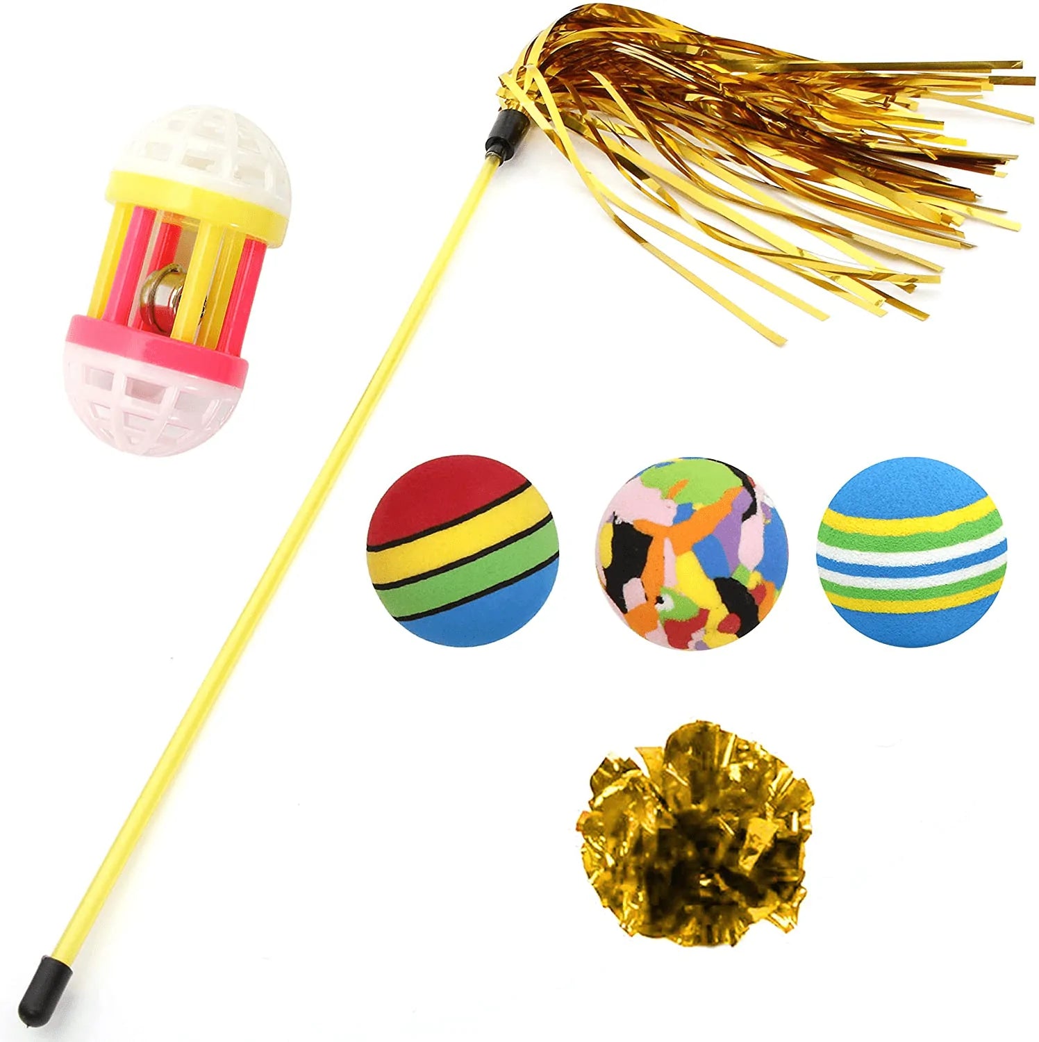 Youngever 18 Cat Toys Kitten Toys Assortments, Cat Teaser Wand, Interactive Bell Toy, Sparkle Balls for Cat, Puppy, Kitty, Kitten Animals & Pet Supplies > Pet Supplies > Cat Supplies > Cat Toys Youngever LLC   