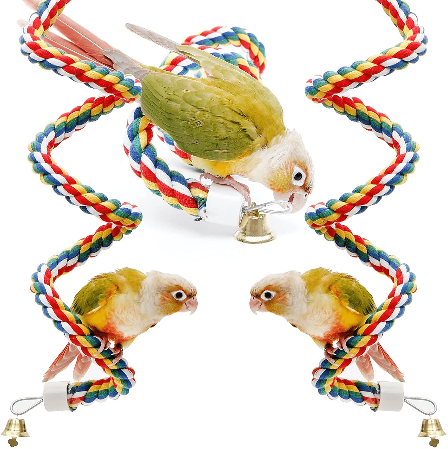 Youngever 2 Pack Birds Toys, Bird Ropes, Bungee Bird Toys, Bird Perches Animals & Pet Supplies > Pet Supplies > Bird Supplies > Bird Ladders & Perches Youngever   