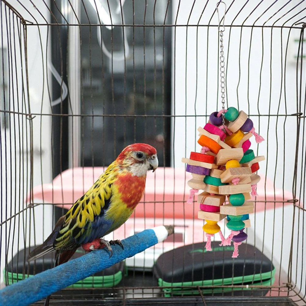 Yous Auto Bird Chewing Toy - Parrot Cage Bite Toys Wooden Block Bird Parrot Toys for Small and Medium Parrots and Birds Animals & Pet Supplies > Pet Supplies > Bird Supplies > Bird Toys Yous Auto   