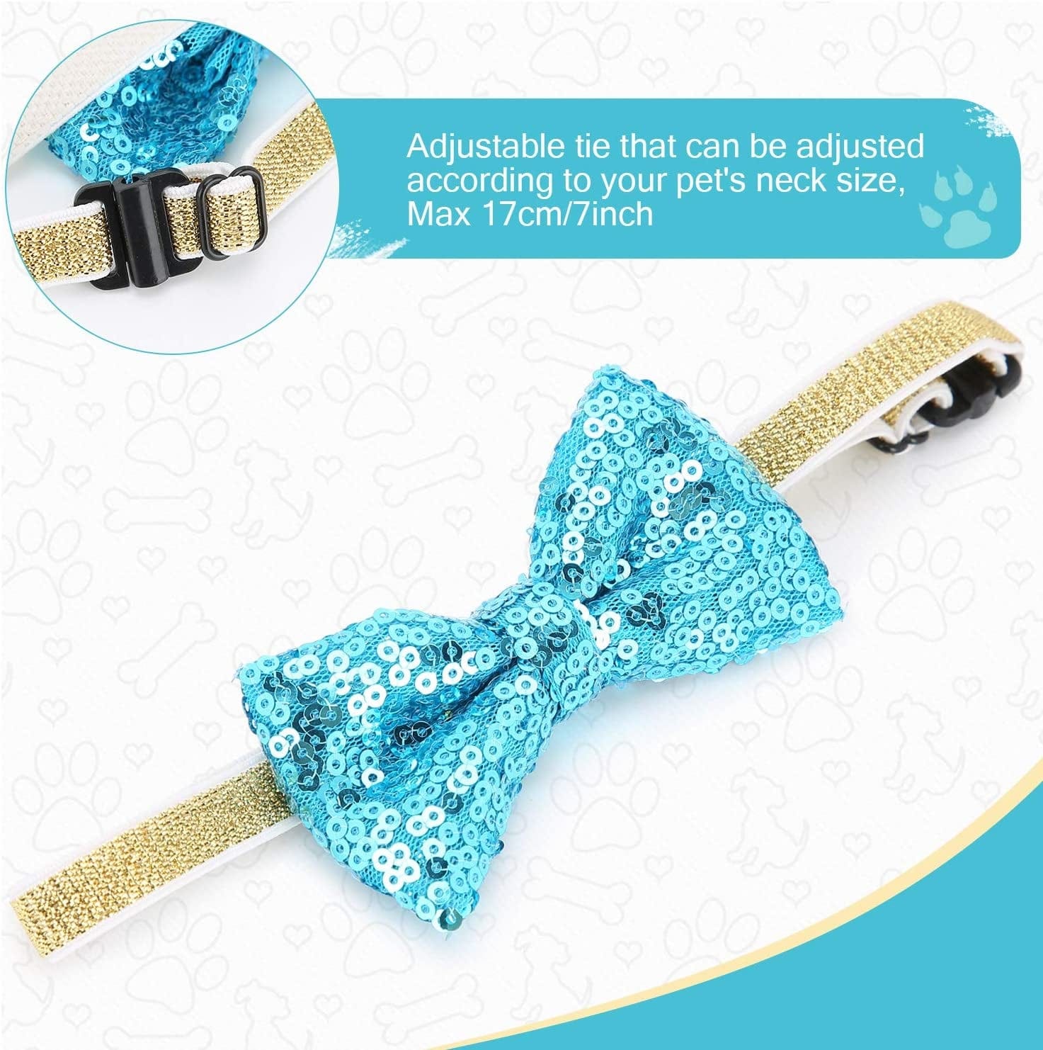 YOUTHINK Pet Cat Dog Birthday Hat, Pet Party Hat Bowknot Bow Tie Breakaway Collar Set Adjustable Headband for Kitten Puppy Animals & Pet Supplies > Pet Supplies > Dog Supplies > Dog Apparel YOUTHINK   