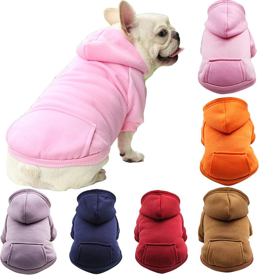 Ypfxvk Puppy Fleece Boy for Small Winter Medium Clothes Dog Warm Dogs Sweater Girl with Pocket Hoodie Fall Pet Clothes (Pink-2, XS) Animals & Pet Supplies > Pet Supplies > Dog Supplies > Dog Apparel Ypfxvk Pink-2 L 