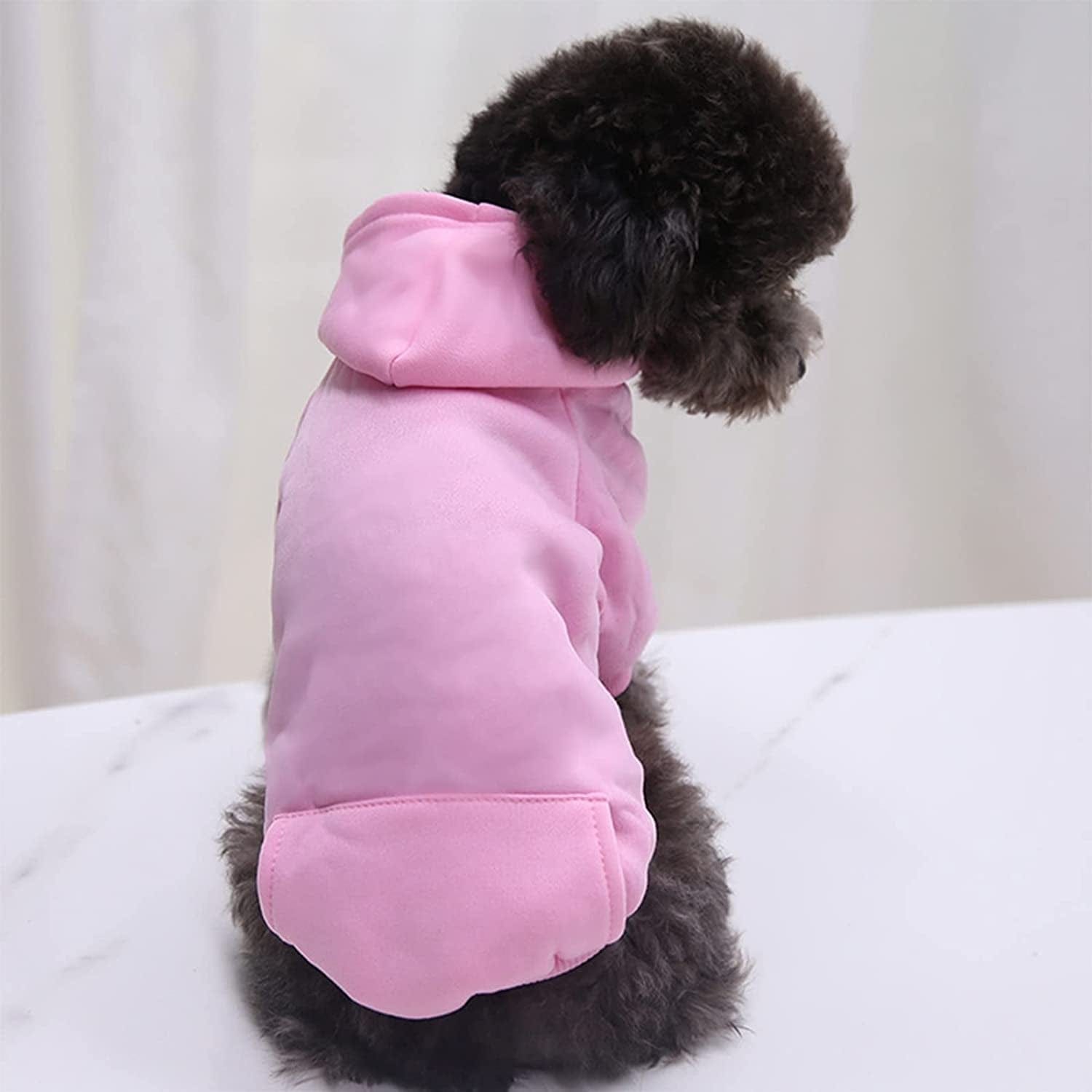 Ypfxvk Puppy Fleece Boy for Small Winter Medium Clothes Dog Warm Dogs Sweater Girl with Pocket Hoodie Fall Pet Clothes (Pink-2, XS) Animals & Pet Supplies > Pet Supplies > Dog Supplies > Dog Apparel Ypfxvk   