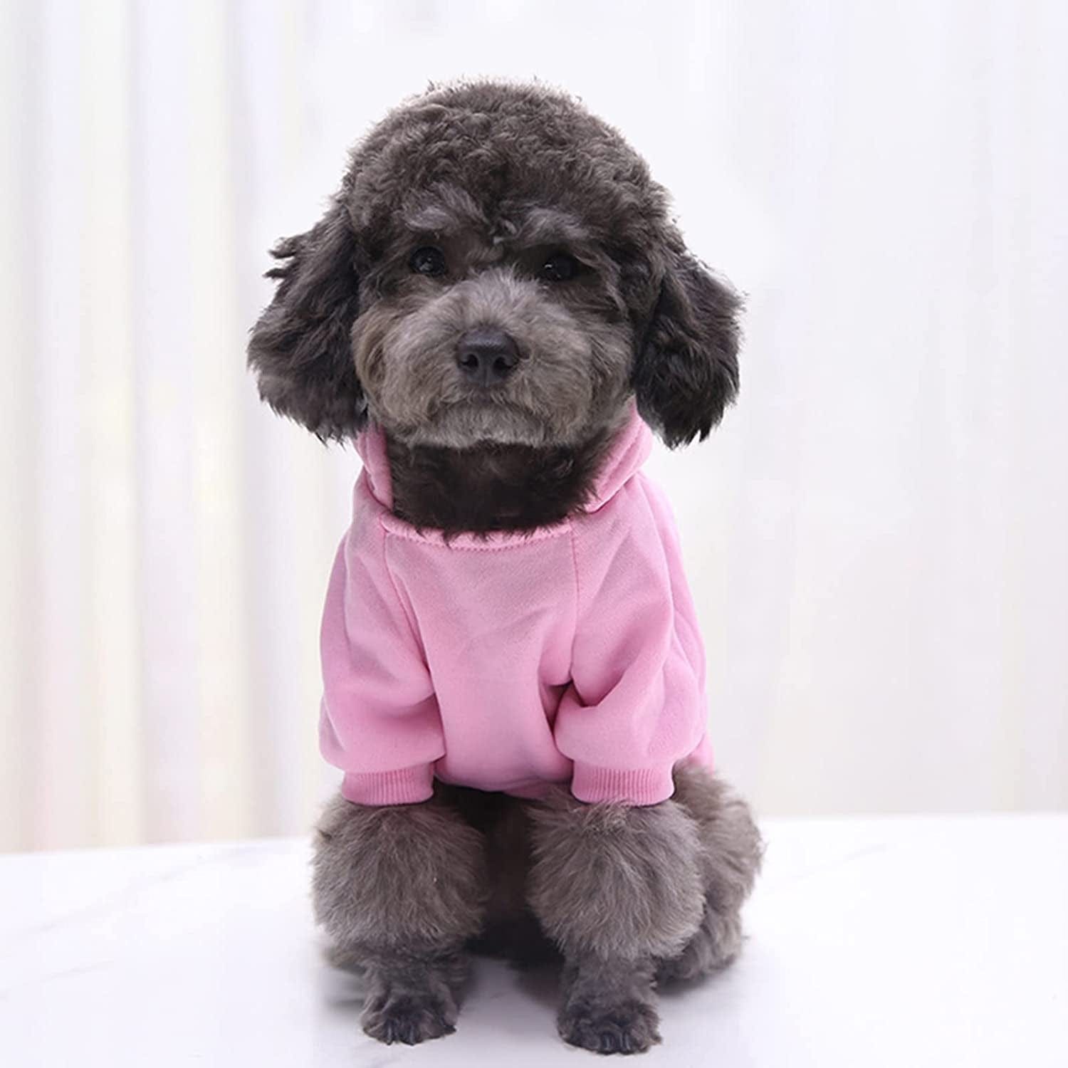 Ypfxvk Puppy Fleece Boy for Small Winter Medium Clothes Dog Warm Dogs Sweater Girl with Pocket Hoodie Fall Pet Clothes (Pink-2, XS) Animals & Pet Supplies > Pet Supplies > Dog Supplies > Dog Apparel Ypfxvk   