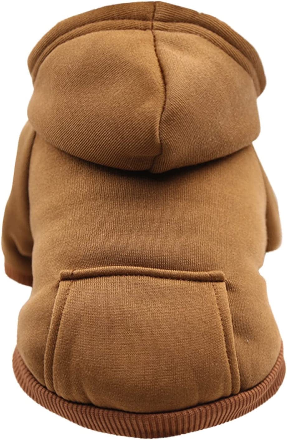 Ypfxvk Puppy Fleece Boy for Small Winter Medium Clothes Dog Warm Dogs Sweater Girl with Pocket Hoodie Fall Pet Clothes (Pink-2, XS) Animals & Pet Supplies > Pet Supplies > Dog Supplies > Dog Apparel Ypfxvk Brown-5 L 