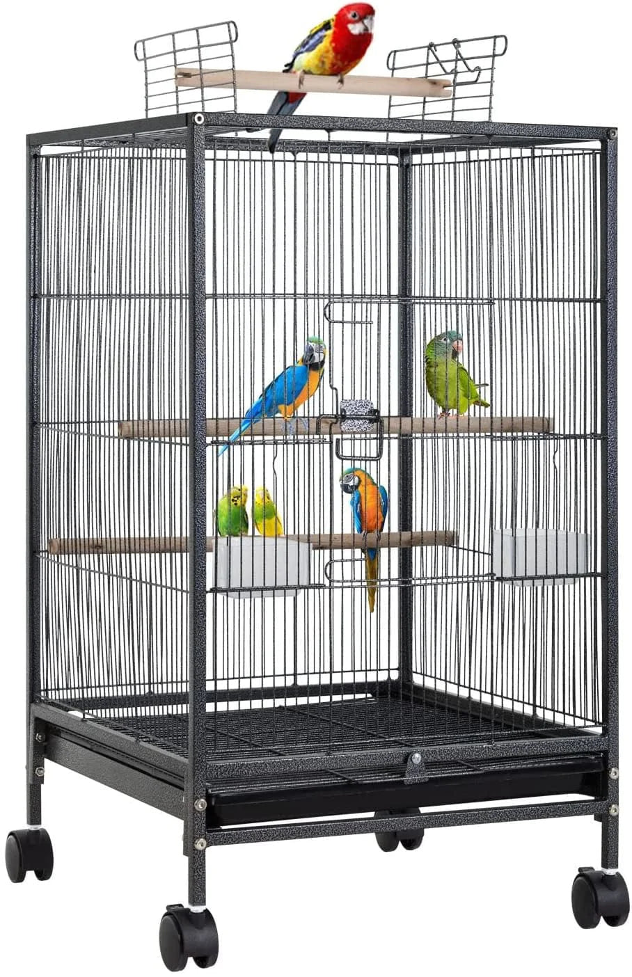 YRLLENSDAN Large Bird Cage for Parakeets, Heavy Duty 35 Inch Height Bird Cages with Stand for Cocktails Parakeet Parrot Cage Birdcage for Parrots Conure Lovebird Cockatiel Animals & Pet Supplies > Pet Supplies > Bird Supplies > Bird Cages & Stands YRLLENSDAN 35”Height  