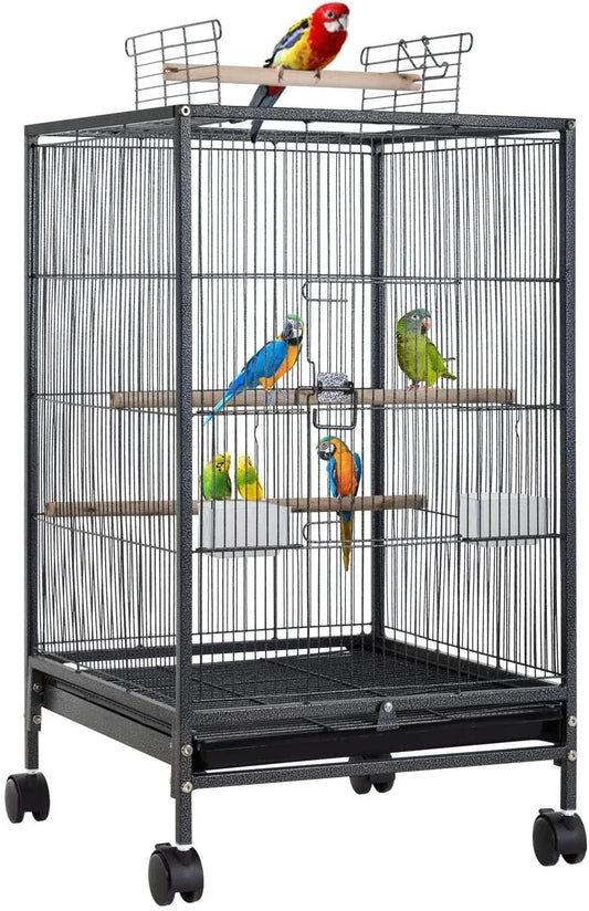 YRLLENSDAN Large Bird Cage for Parakeets, Heavy Duty 35 Inch Height Bird Cages with Stand for Cocktails Parakeet Parrot Cage Birdcage for Parrots Conure Lovebird Cockatiel Animals & Pet Supplies > Pet Supplies > Bird Supplies > Bird Cages & Stands YRLLENSDAN 35”Height  