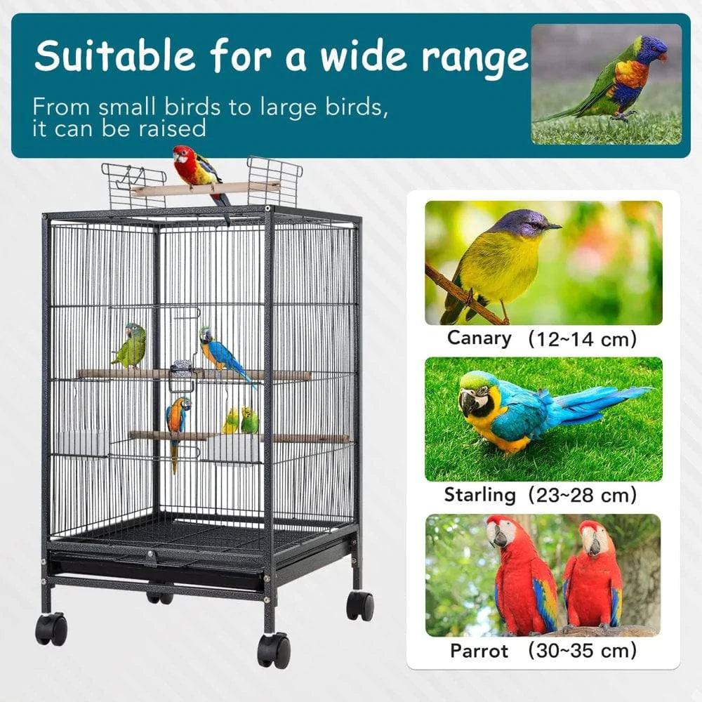 YRLLENSDAN Large Bird Cage for Parakeets, Heavy Duty 35 Inch Height Bird Cages with Stand for Cocktails Parakeet Parrot Cage Birdcage for Parrots Conure Lovebird Cockatiel Animals & Pet Supplies > Pet Supplies > Bird Supplies > Bird Cages & Stands YRLLENSDAN   