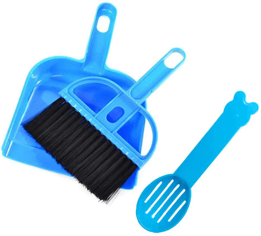 Yu-Xiang 3 Pack Hamster Mini Dustpan and Broom Set Guinea Pig Classical Besom Chinchillas Sweeper Cavy Cage Clean Hedgehogs Scooper for Small Animal (Blue) Animals & Pet Supplies > Pet Supplies > Small Animal Supplies > Small Animal Bedding Yu-Xiang   