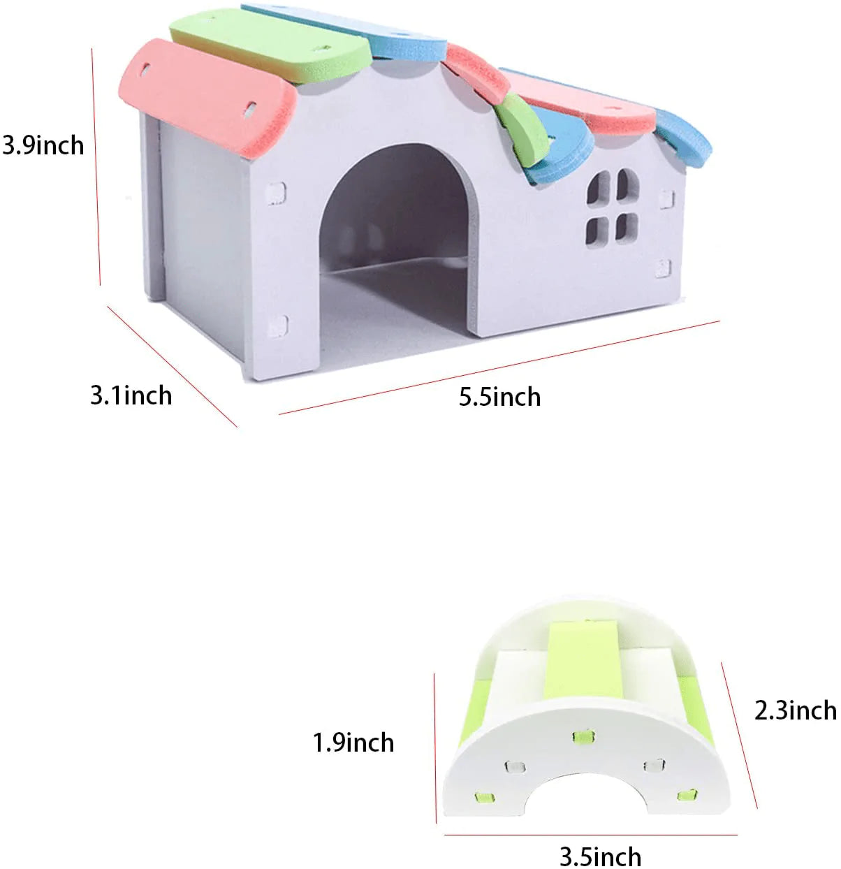 YUEKUA Hamster House Small Pet Habitat Hide Place, Fitness Circle, Rainbow Bridge, Swing, Seesaw Suitable for Gerbils, Purple Mouse Chewing Toys, Hamster Cage Accessories Animals & Pet Supplies > Pet Supplies > Small Animal Supplies > Small Animal Habitat Accessories YUEKUA   