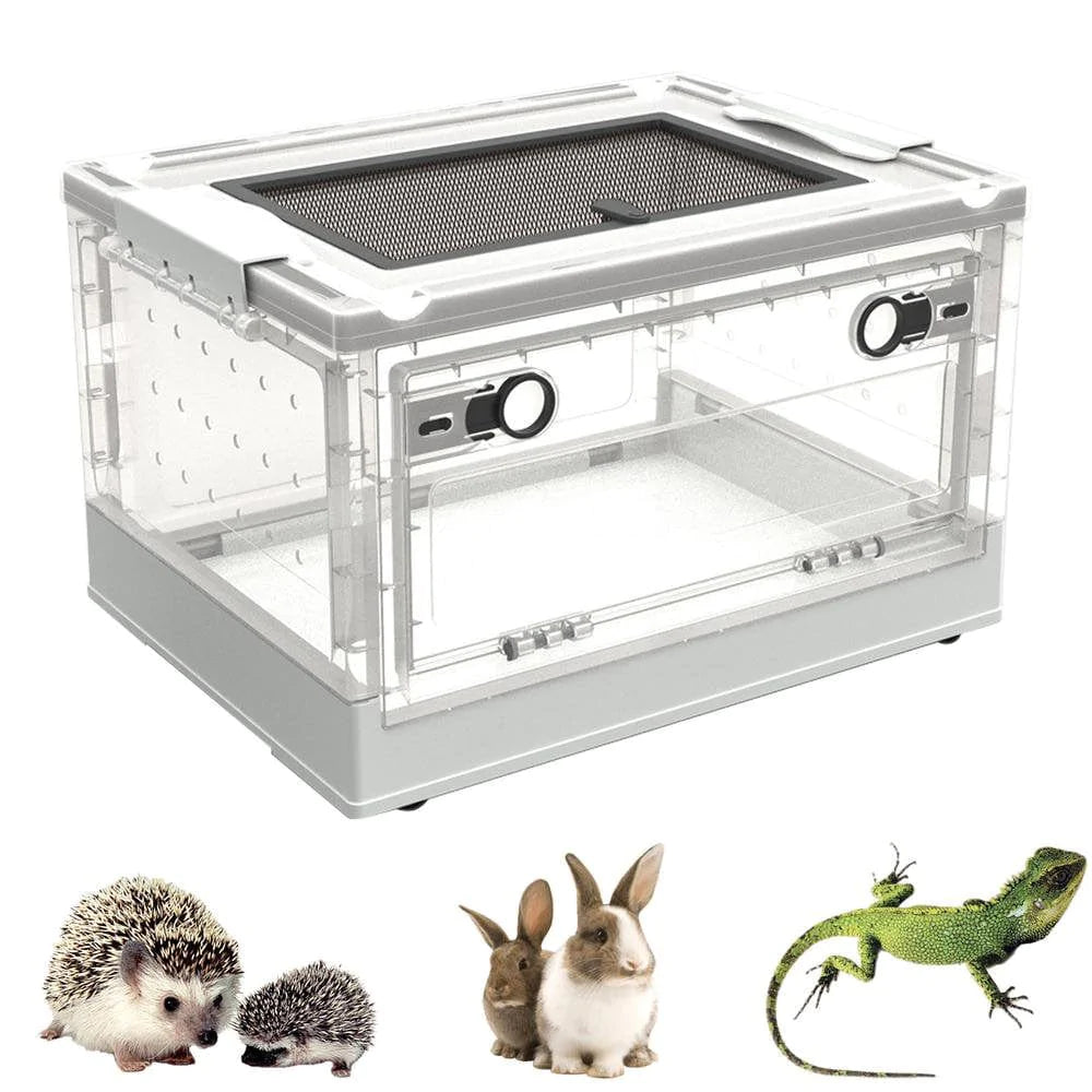 Yungwalm Small Animal Breeding Box Easy to Clean Small Animal Habitat Pet Cage for Hedgehogs Hamsters Gerbils Spiders Snails Frogs Usefulness Animals & Pet Supplies > Pet Supplies > Small Animal Supplies > Small Animal Habitats & Cages Yungwalm White  
