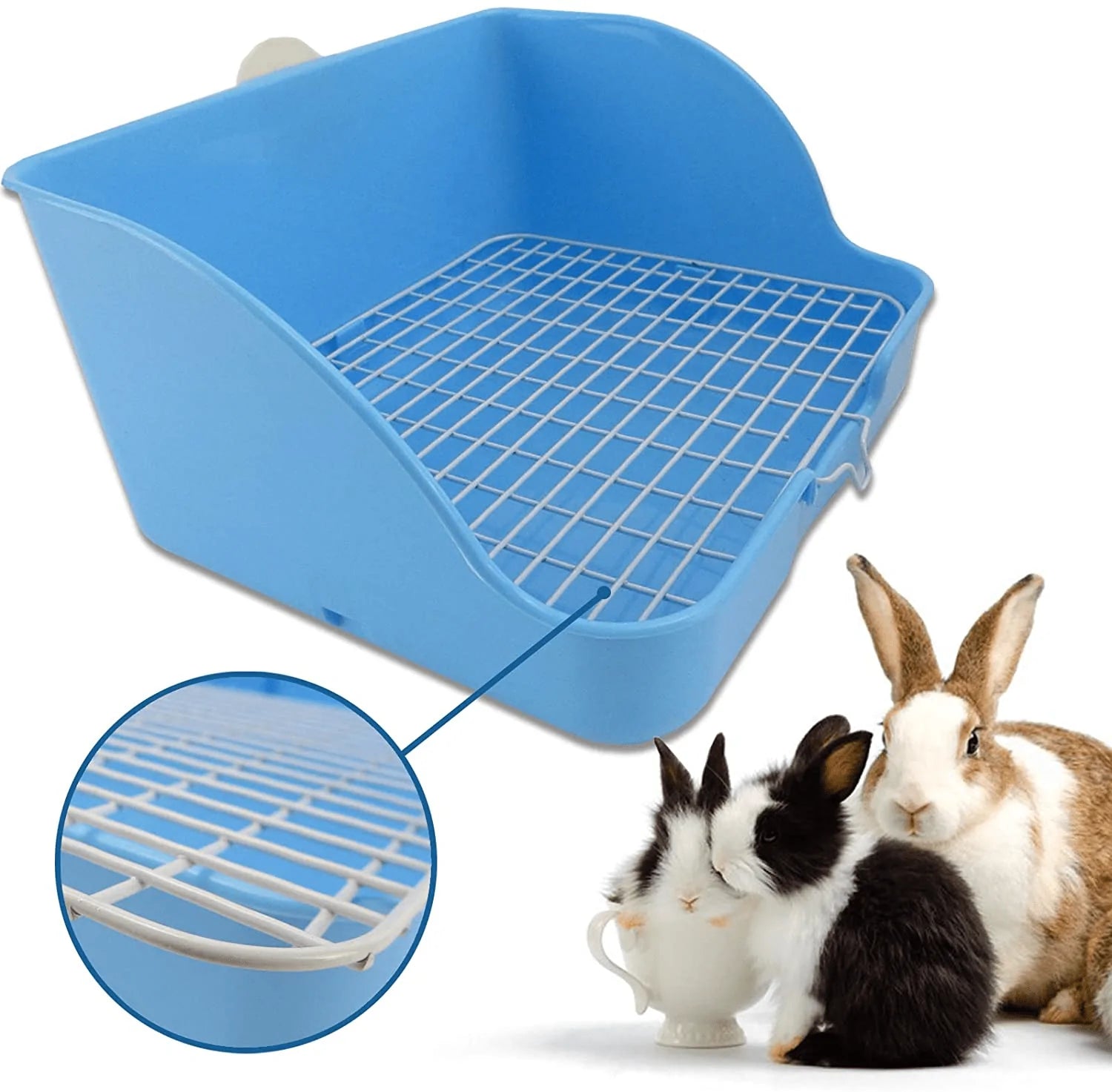 Yunhoo Rabbit Litter Box, Bunny Litter Box, Litter Box for Rabbit Guinea Pig Litter Box Large Rabbit Litter Box for Hamster, Adult Guinea Pigs, Chinchilla, Ferret, Small Animals Animals & Pet Supplies > Pet Supplies > Small Animal Supplies > Small Animal Bedding Yunhoo   