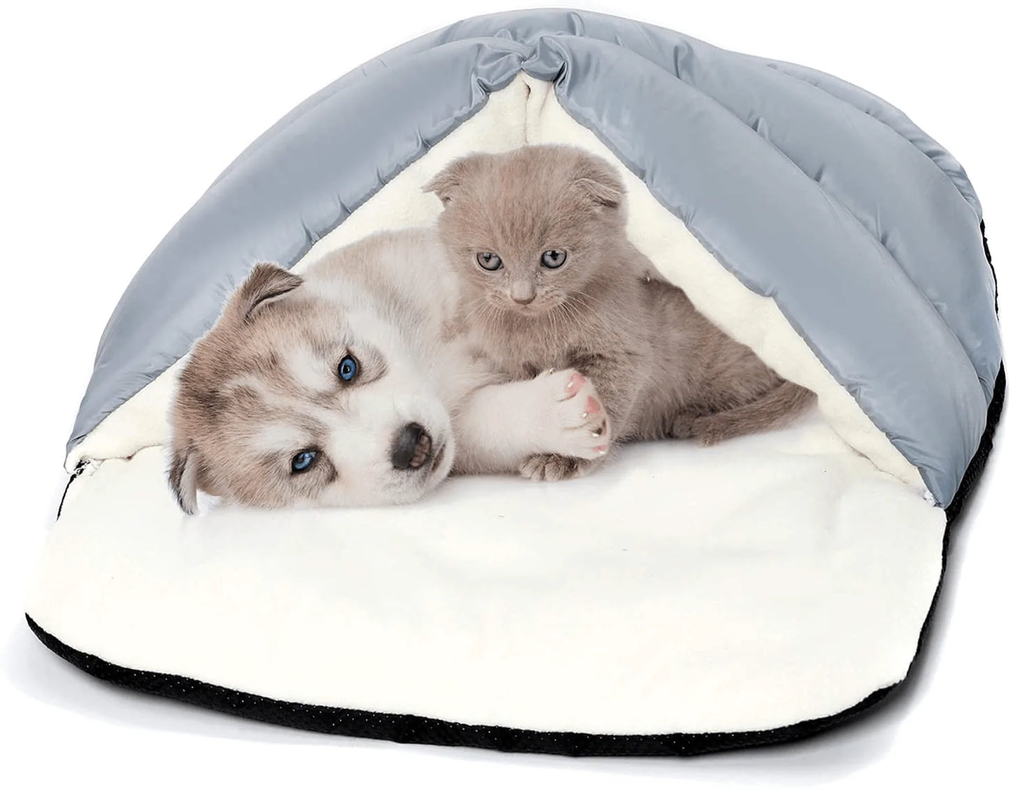 Yunnarl Ultra Soft Polar Fleece Dog Bed - Washable Pet House Cave Bed for Small Medium Dog Cat Waterproof Surface Bottom Dog Bed Cat Bed